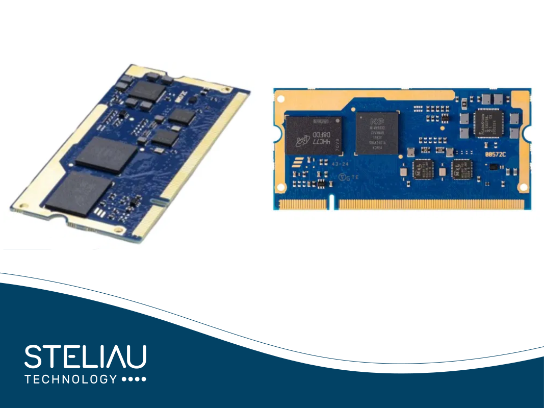 Product image i.Core MX93 SOM with NXP i.MX93, Arm Cortex-A55 + microNPU, EDIMM 2.0, industrial, IoT, machine learning, industrial connectors, industrial monitor, industrial electronics.