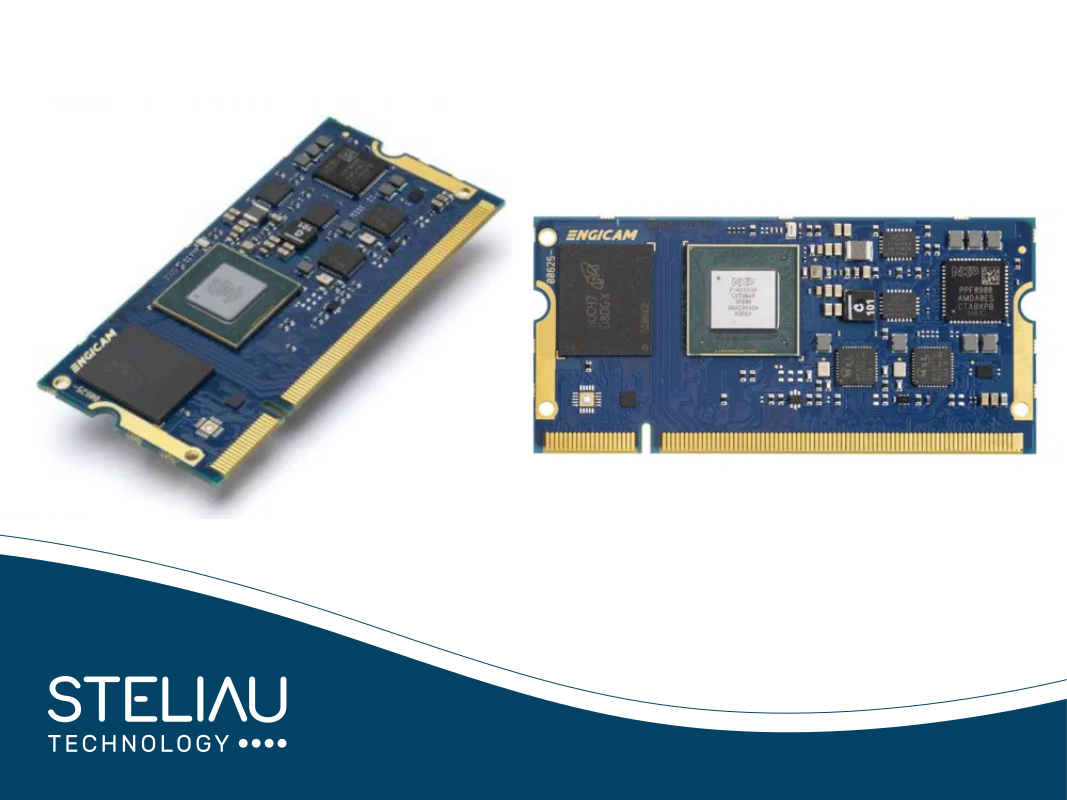 Product image i.Core MX95: Compact EDIMM 2.0 edge computer with NXP i.MX95, 2.0 TOPS NPU, 3D GPU, Linux/Android support, industrial interfaces, and 4K video.